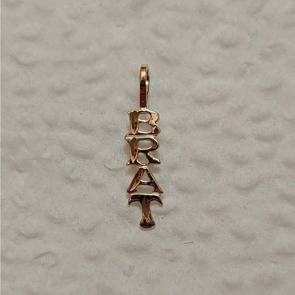 14k Gold BRAT Necklace Pendant